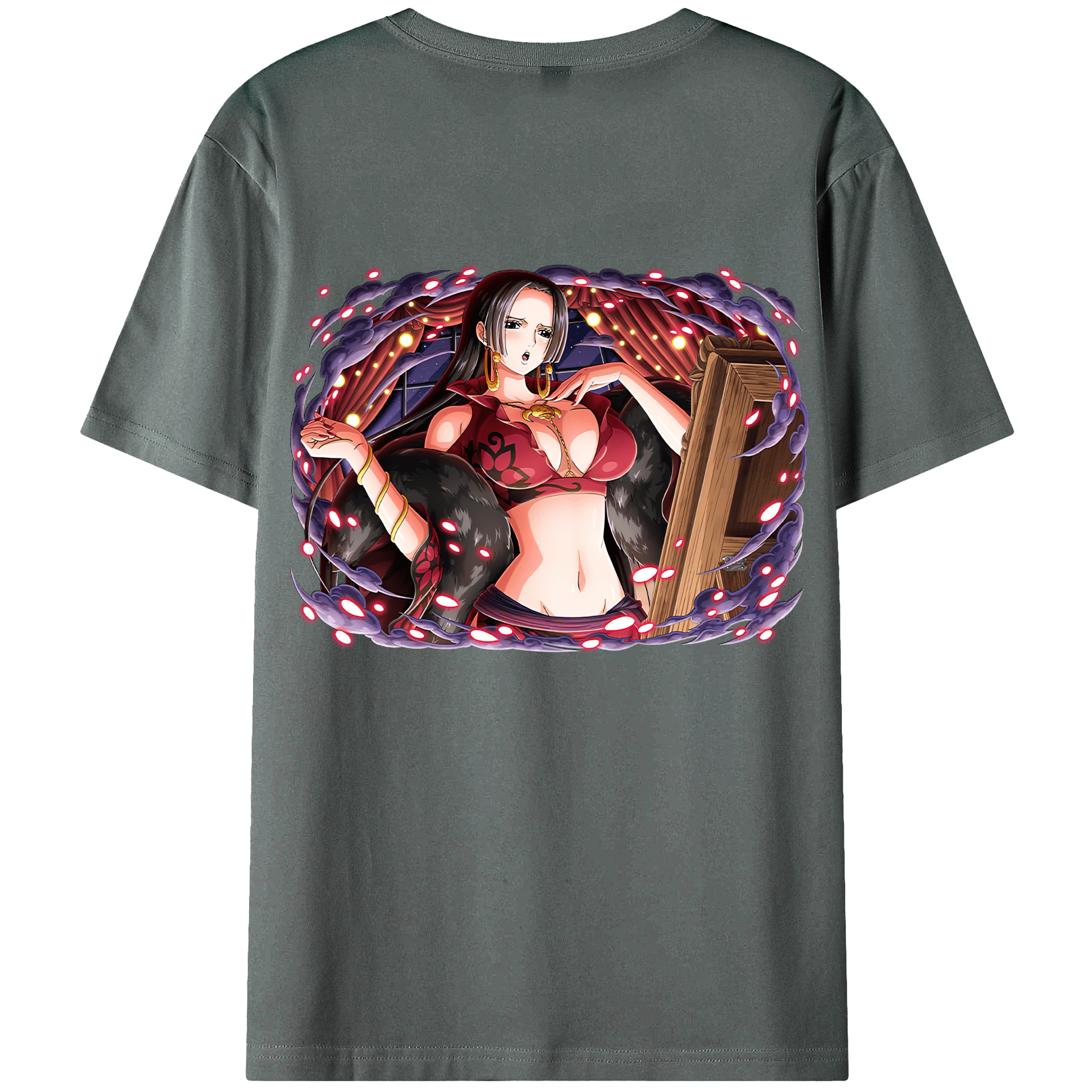 ワンピース ボア・ハンコック ONE PIECE Boa·Hancock 綿100％ メンズ半袖Tシャツ（バックプリント） 通気性